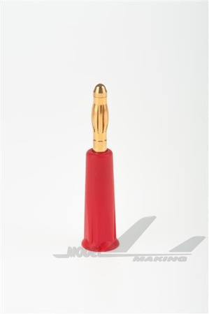 Wtyczka banan 4,0 mm czerwona DAKORD