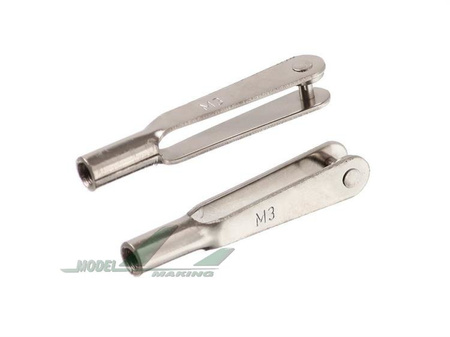 Końcówka popychacza - snap metalowa M3 (widełkowa) 6 sztuk