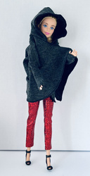 Zestaw ubranek dla lalki spodnie, płaszcz i czapka