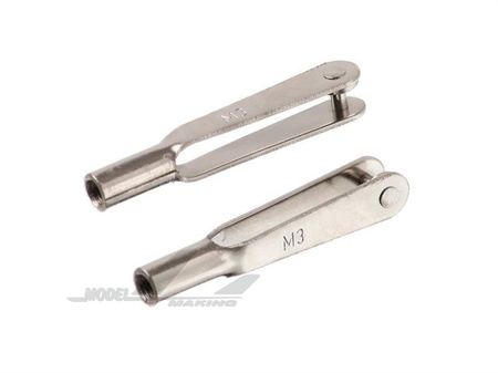 Końcówka popychacza - snap metalowa M3 (widełkowa) 6 sztuk