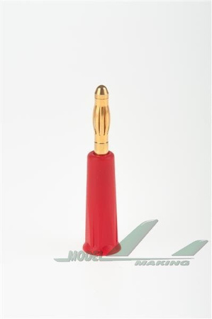 Wtyczka banan 4,0 mm czerwona DAKORD
